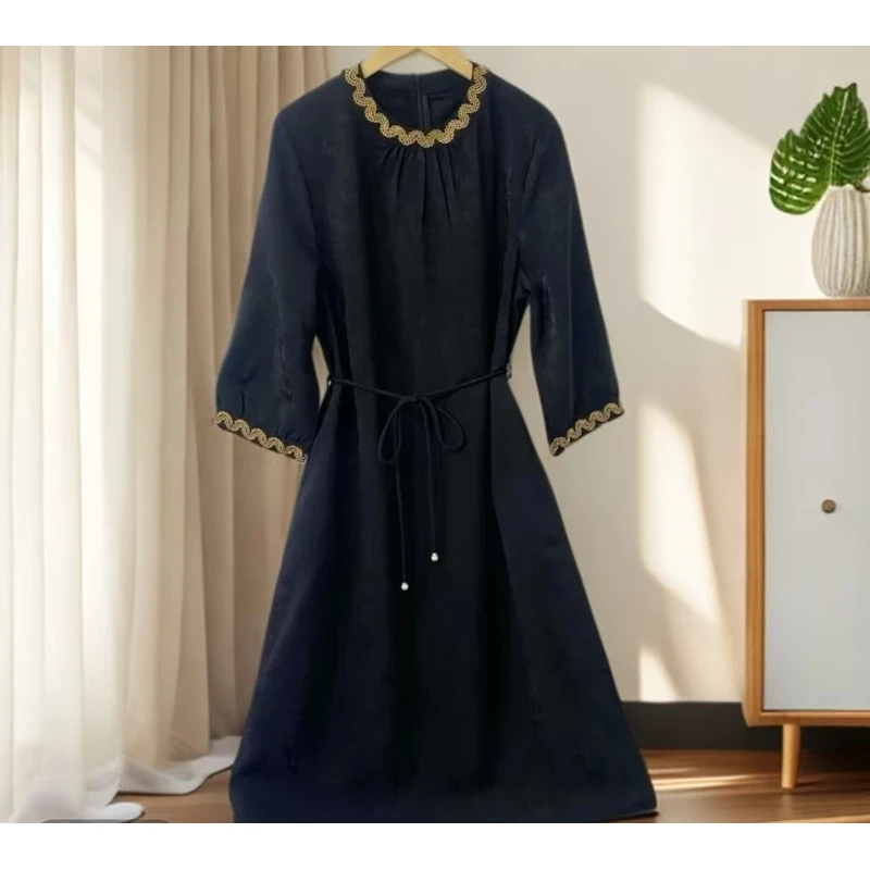 青秋裙  时尚轻奢亲肤透气中长款连衣裙