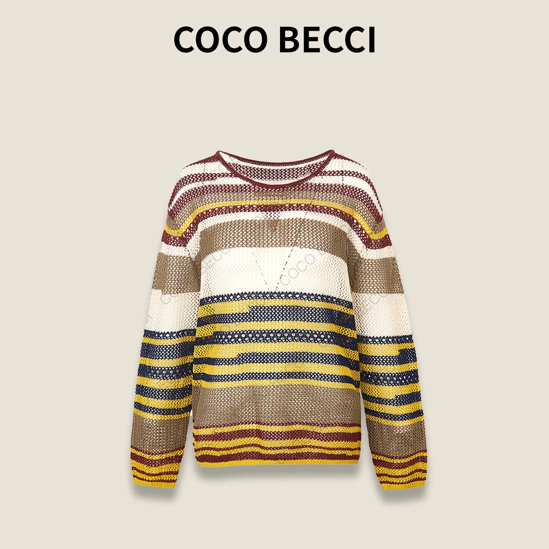 COCO BECCI 【彩虹假期】夏日呼吸清凉百搭针织衫CFLJWB431009