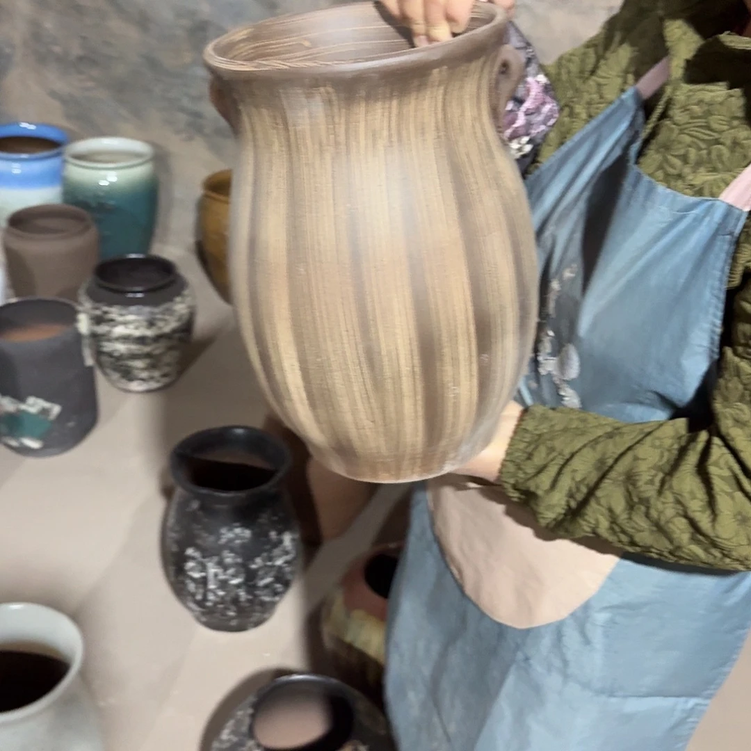 紫砂花盆口21高33