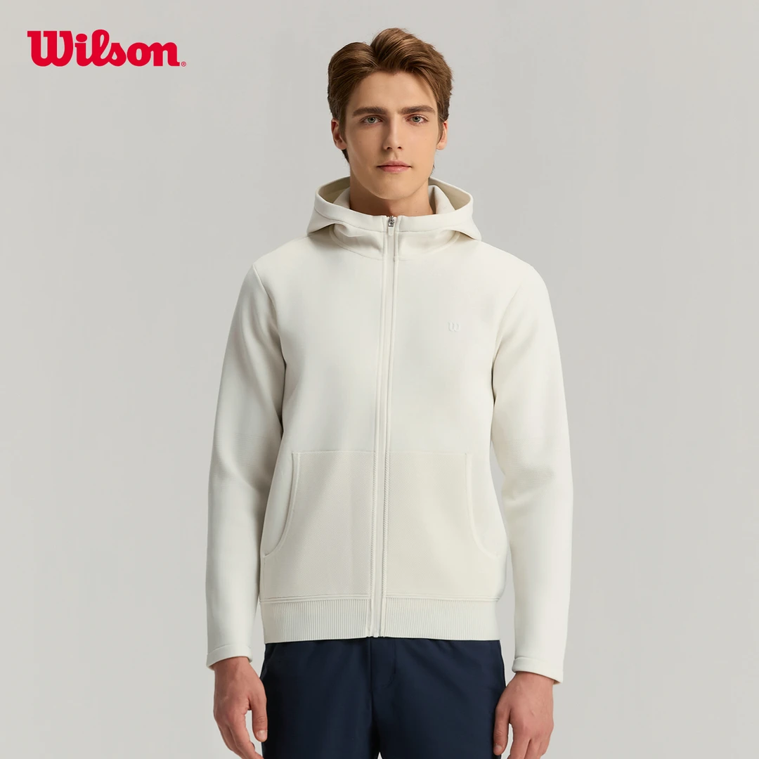 Wilson威尔胜男士ACE户外休闲飞织连帽运动卫衣外套WM20092