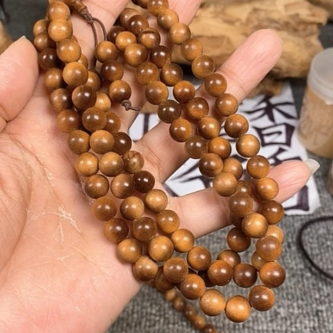 檀香木手串/手链坚***曾老山檀香黑肉枯老料0.8/108沉