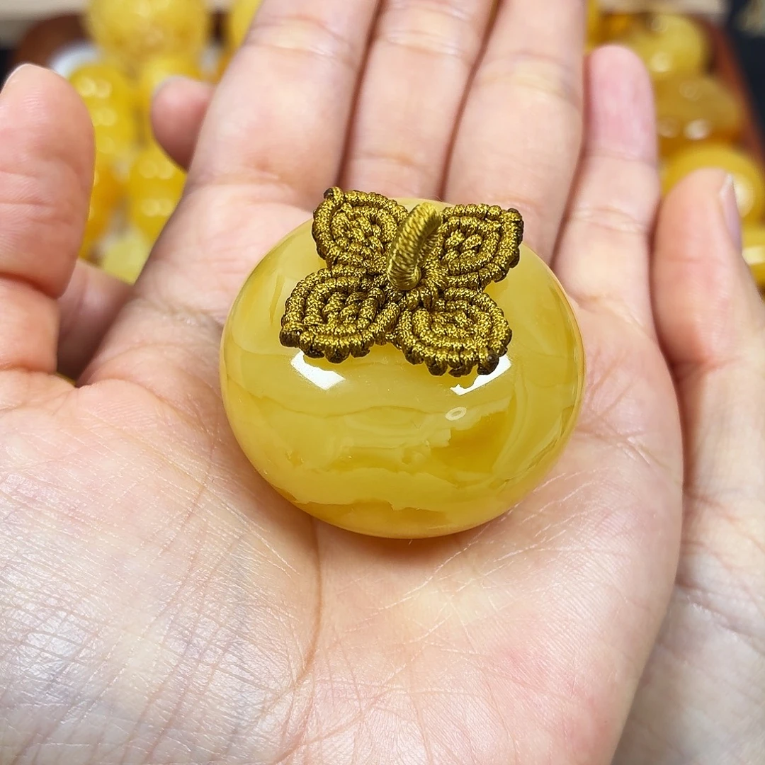 蜜蜡未镶嵌颈饰焦皮浓蜡妖花柿子吊坠