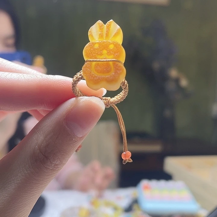 蜜蜡未镶嵌裸石戒指