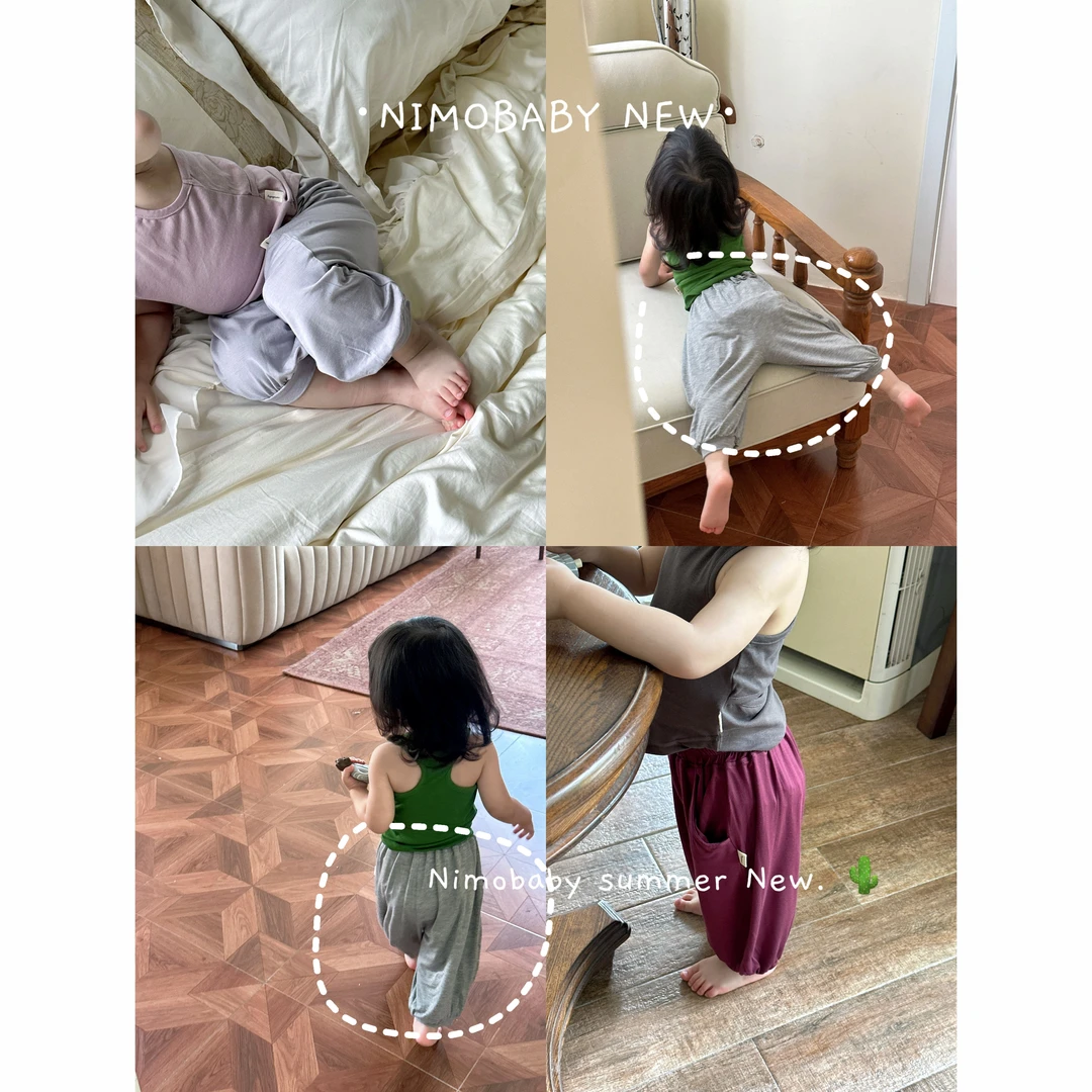 NIMO【冰感裤】韩版欧若风夏季新款宝宝百搭时尚外穿休闲裤子