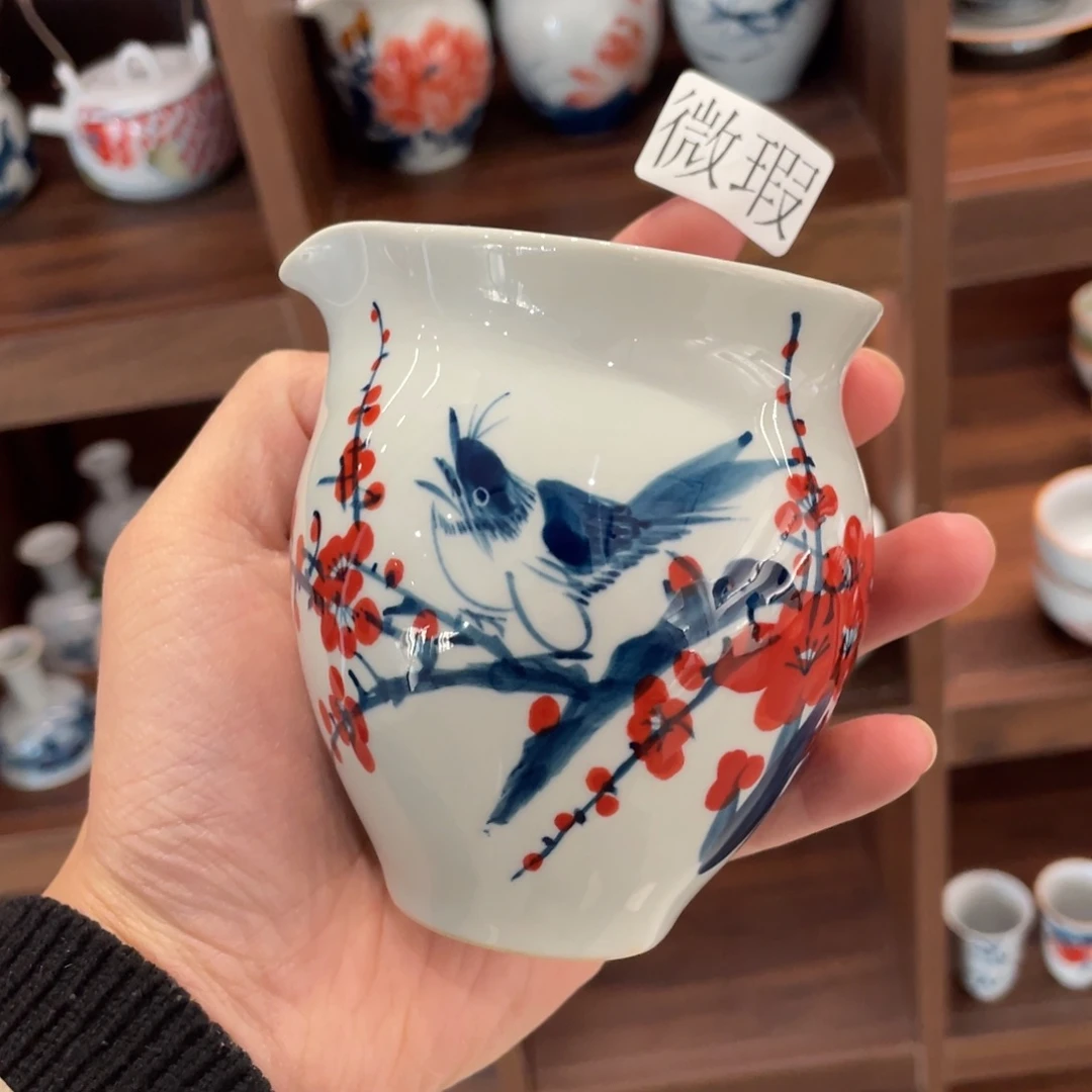 釉下手绘茶具微瑕