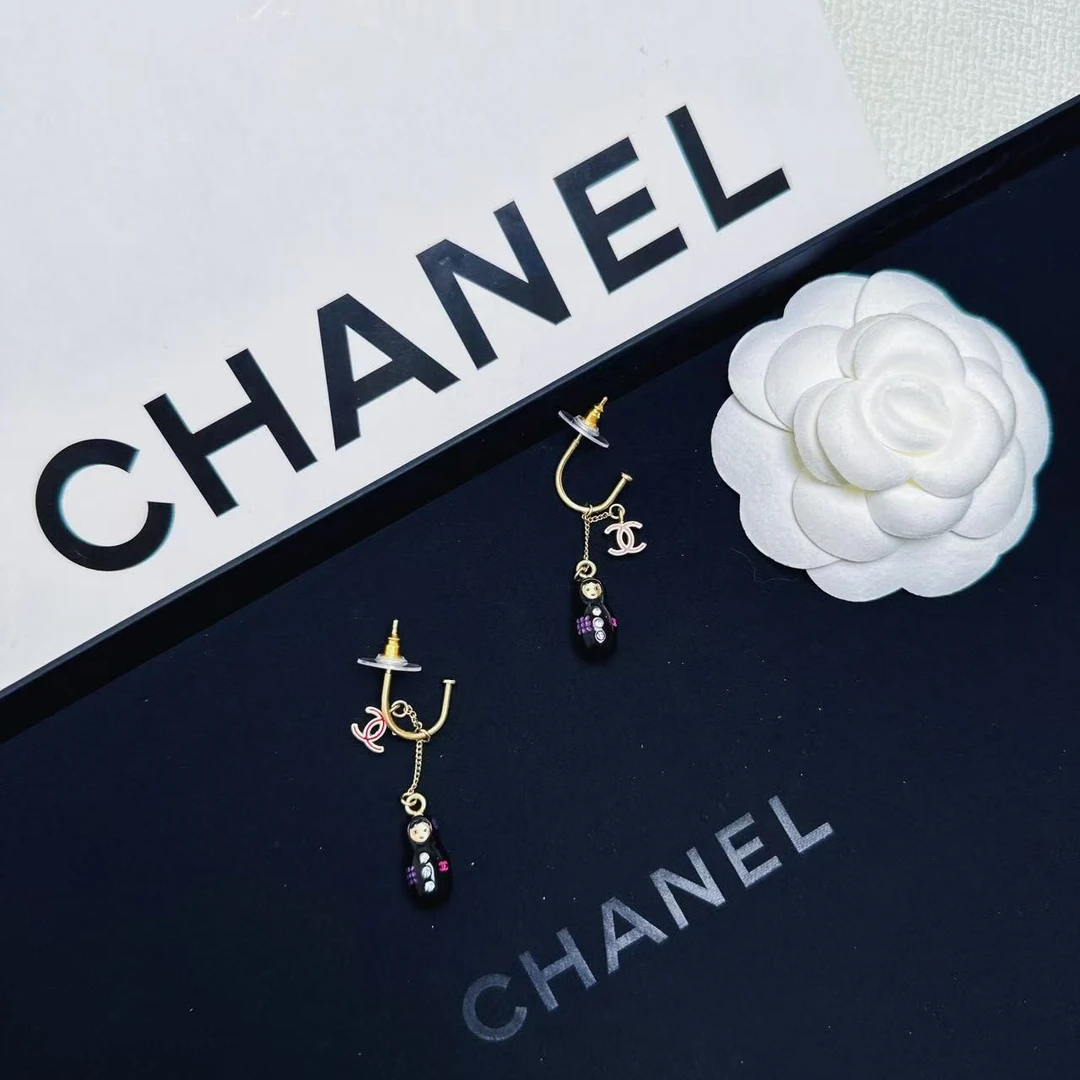 95新 Chanel/香奈儿 柚礼中古/香奈儿俄罗斯娃娃耳钉CC501028