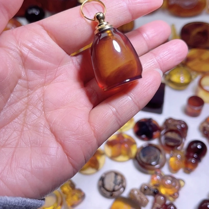 琥珀未镶嵌裸石天然缅甸琥珀小宝瓶
