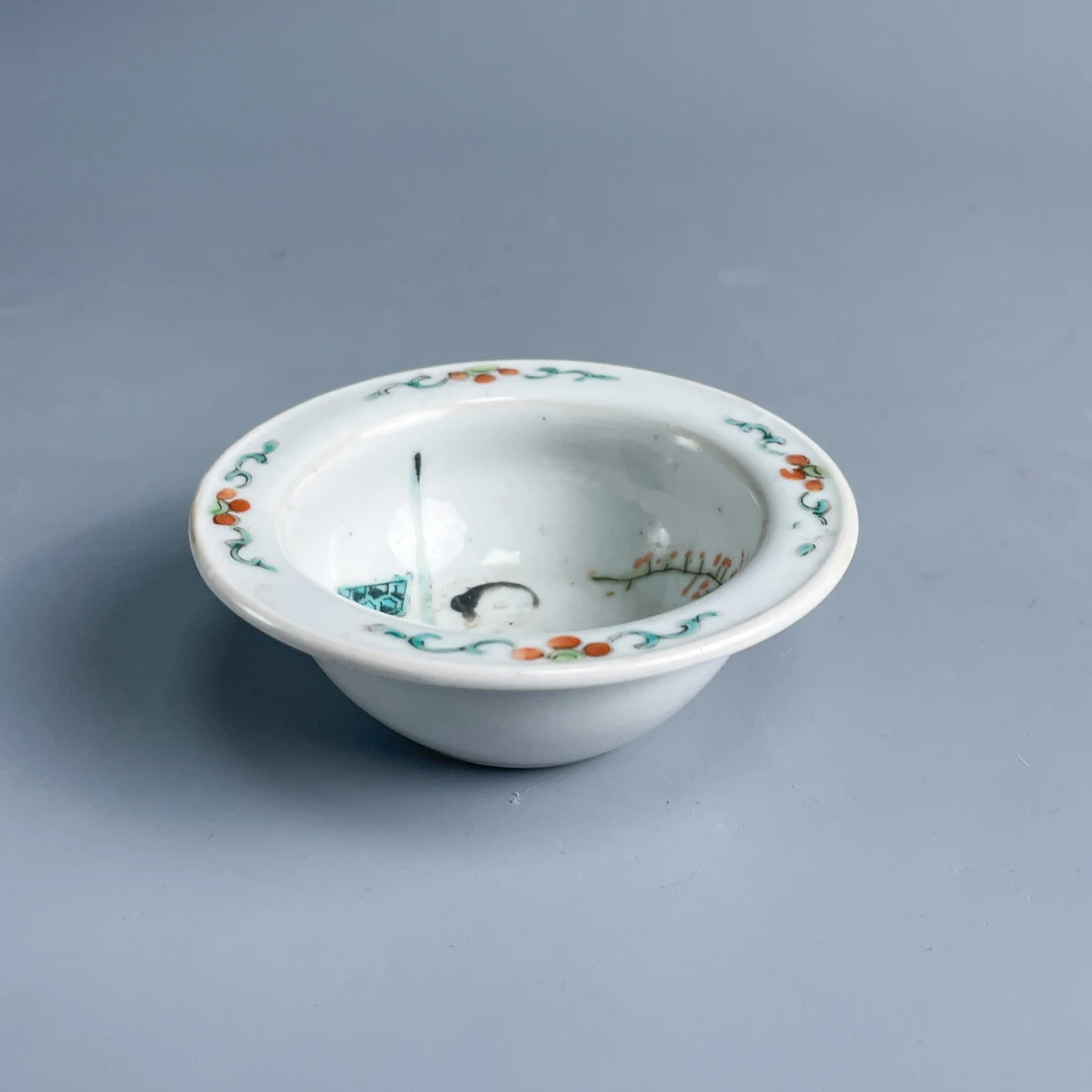 瓷器/古董清光绪人物纹折沿洗M25BH003809-01收藏/文物/绣花张