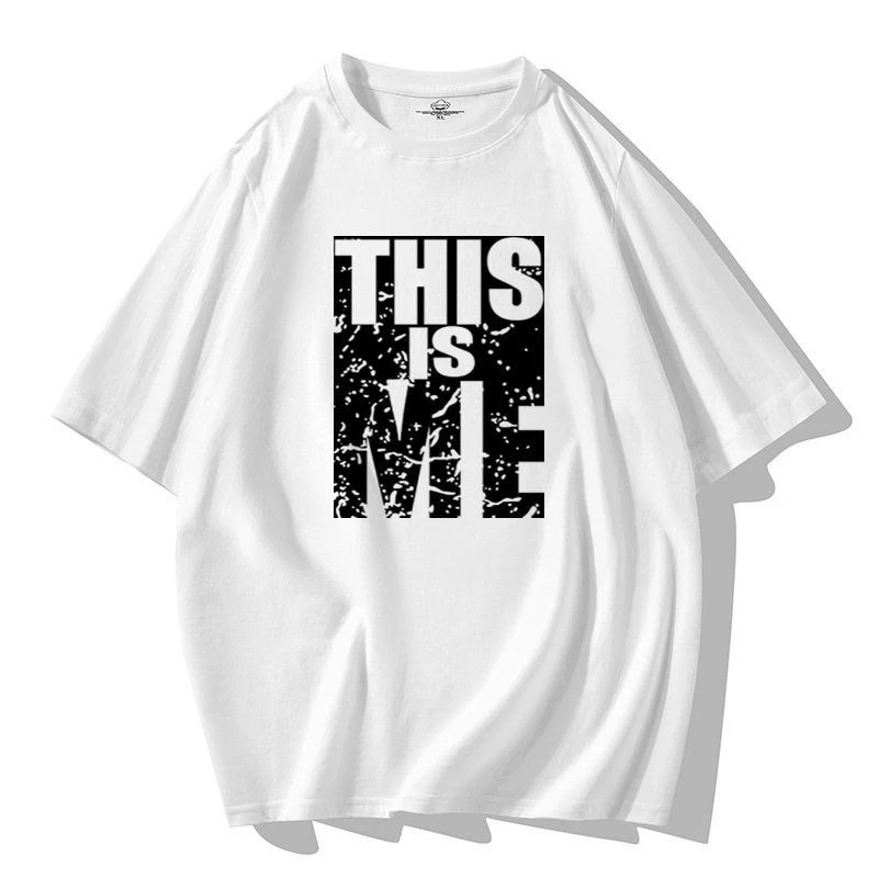 新款夏季男士短袖t恤圆领韩版潮流打底衫半袖宽松体恤印花字母T恤