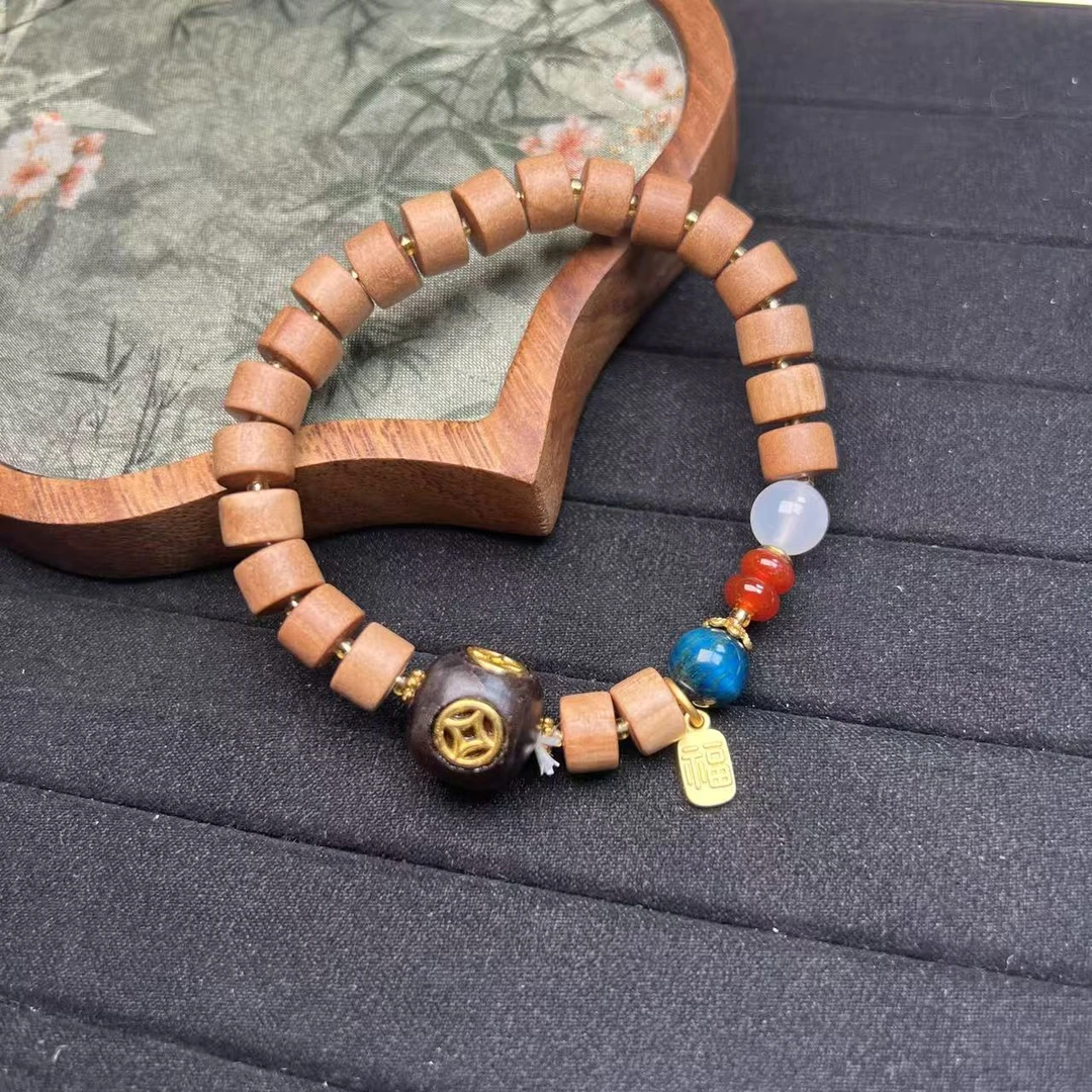 非金属木质手链 檀香元宝文玩手串