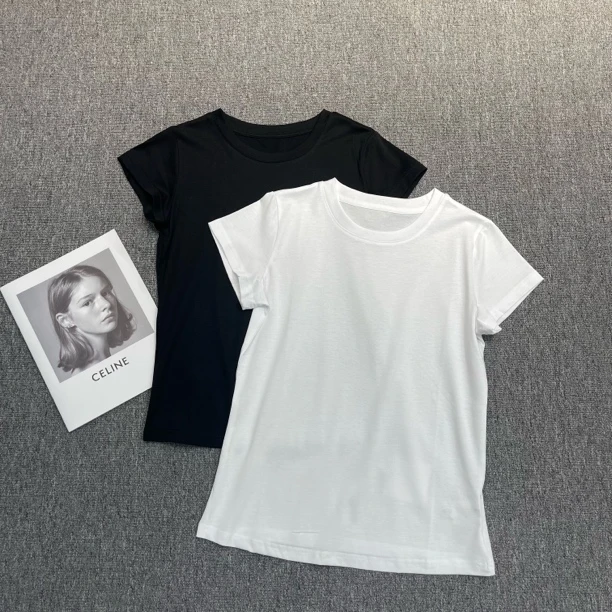 《欧蔓女装》短袖T恤女2025春夏新款修身显瘦百搭舒适上衣