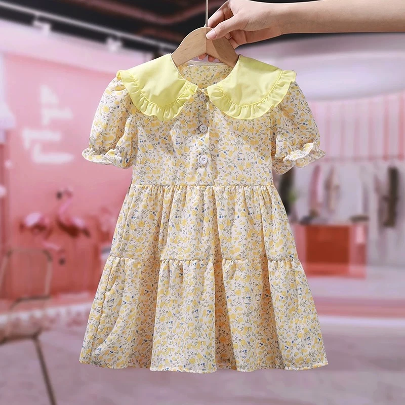 女童连衣裙2025夏季新款儿童公主碎花裙女孩夏装女宝宝公主裙子