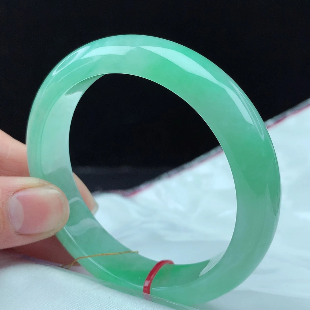 翡翠手镯未镶嵌55圈宽版0735