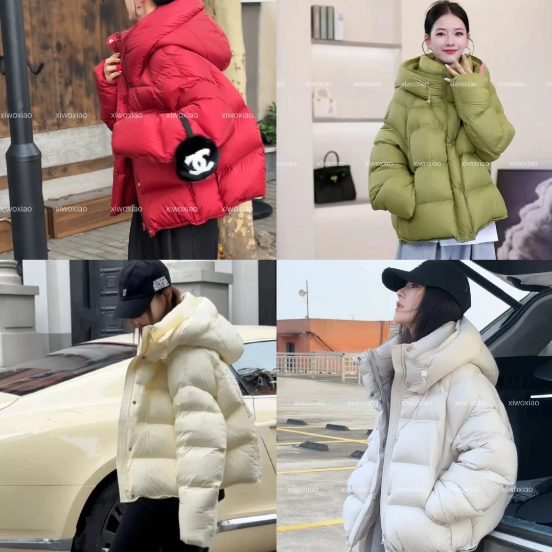 【Xiao·晓晓】 小奶糖 成名款三防白鹅绒泡芙面包龟背版短款6088