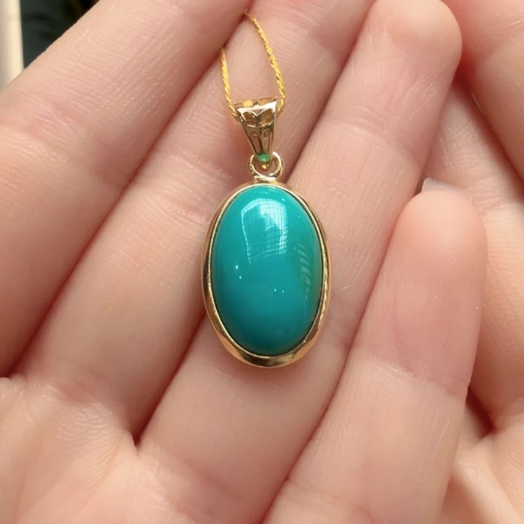 绿松石银S925镶嵌颈饰