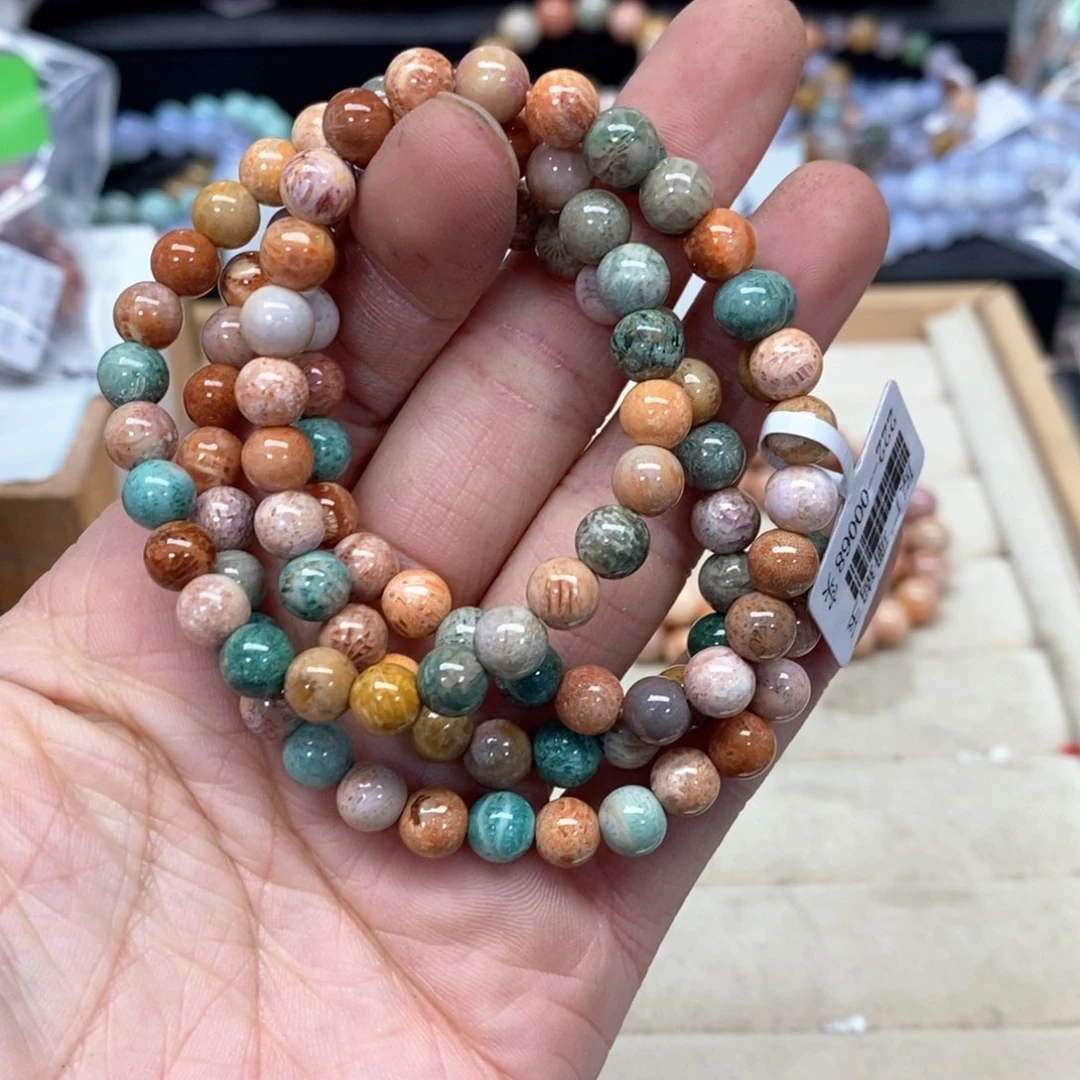 硅化珊瑚（珊瑚玉）手链未镶嵌星**408