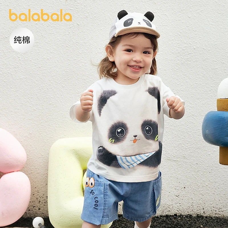 巴拉巴拉婴儿t恤宝宝上衣男女童短袖2025新款夏季全棉活泼可爱萌