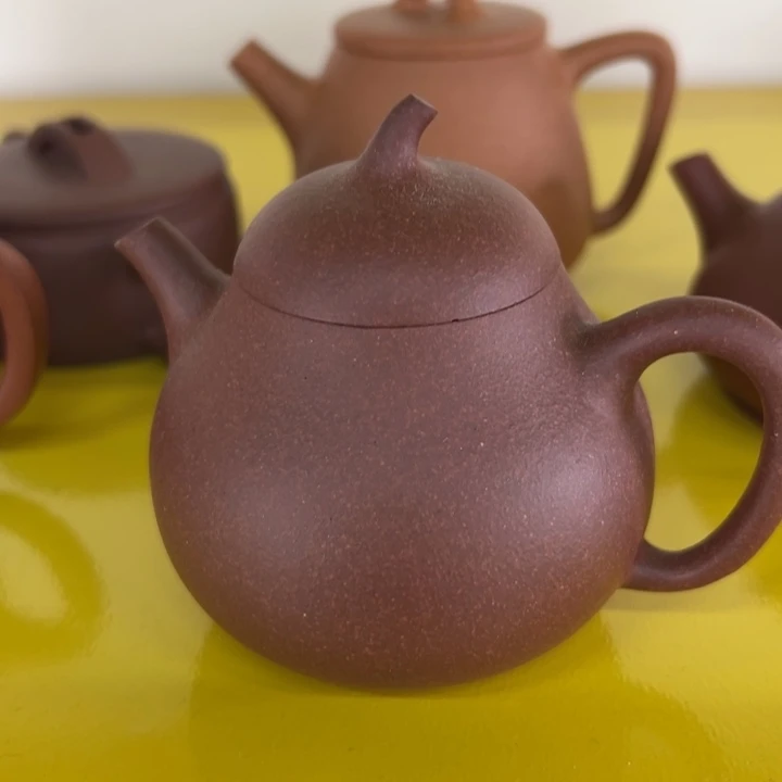 茶壶紫砂瑕疵紫泥茄瓜150cc