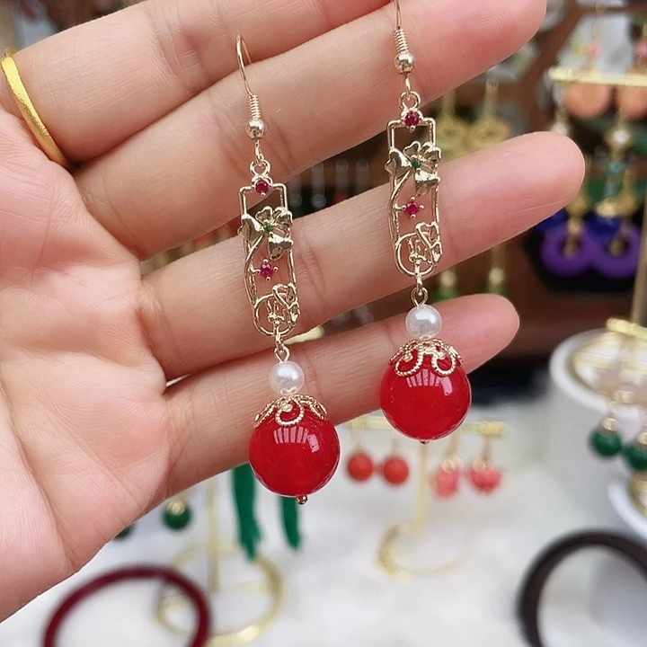 玛瑙/玉髓耳钉合金