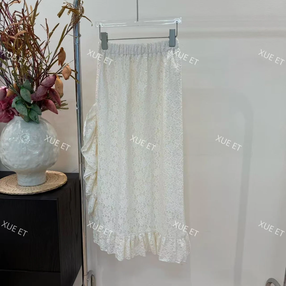 雪儿 X1672设计款韩系木耳花边蕾丝仙女半身裙