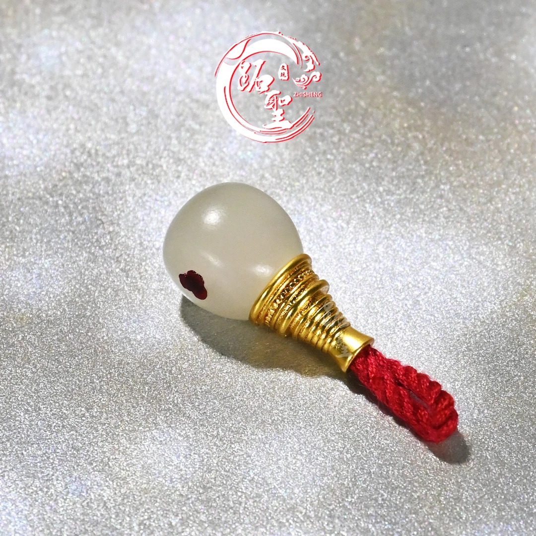 9MM和田玉分体三通文玩108手串手链佛头佛塔配饰配珠散珠