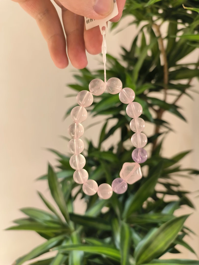 瑞城丨天然粉水晶水晶手链手串时尚