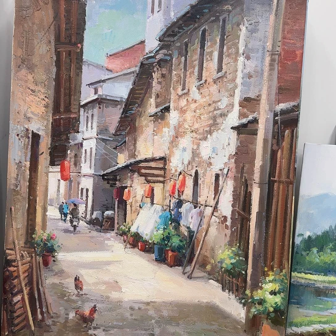 景***蓝高端手绘艺术油画