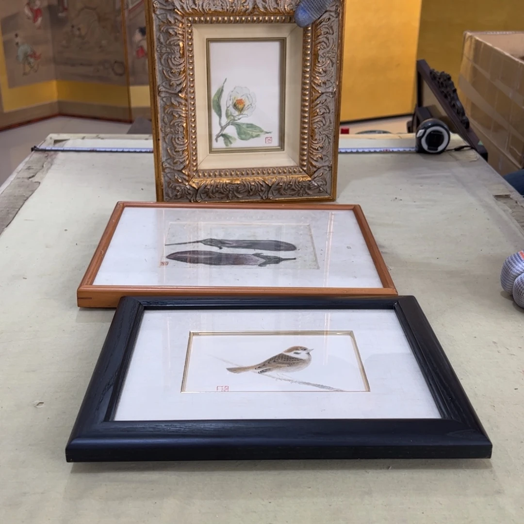 雪***个绘画屏风框画茶空间设计