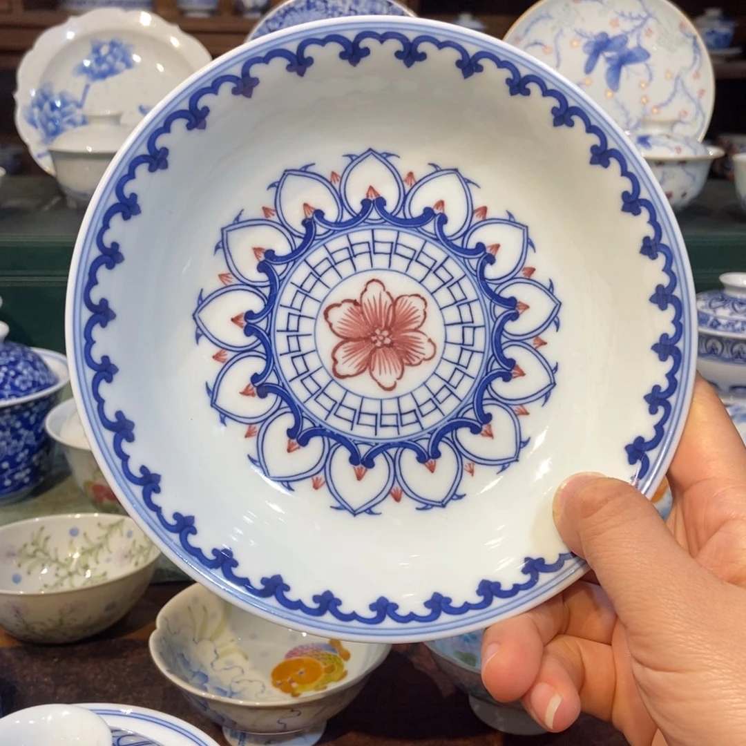 w雪山春晓红宝相壶承