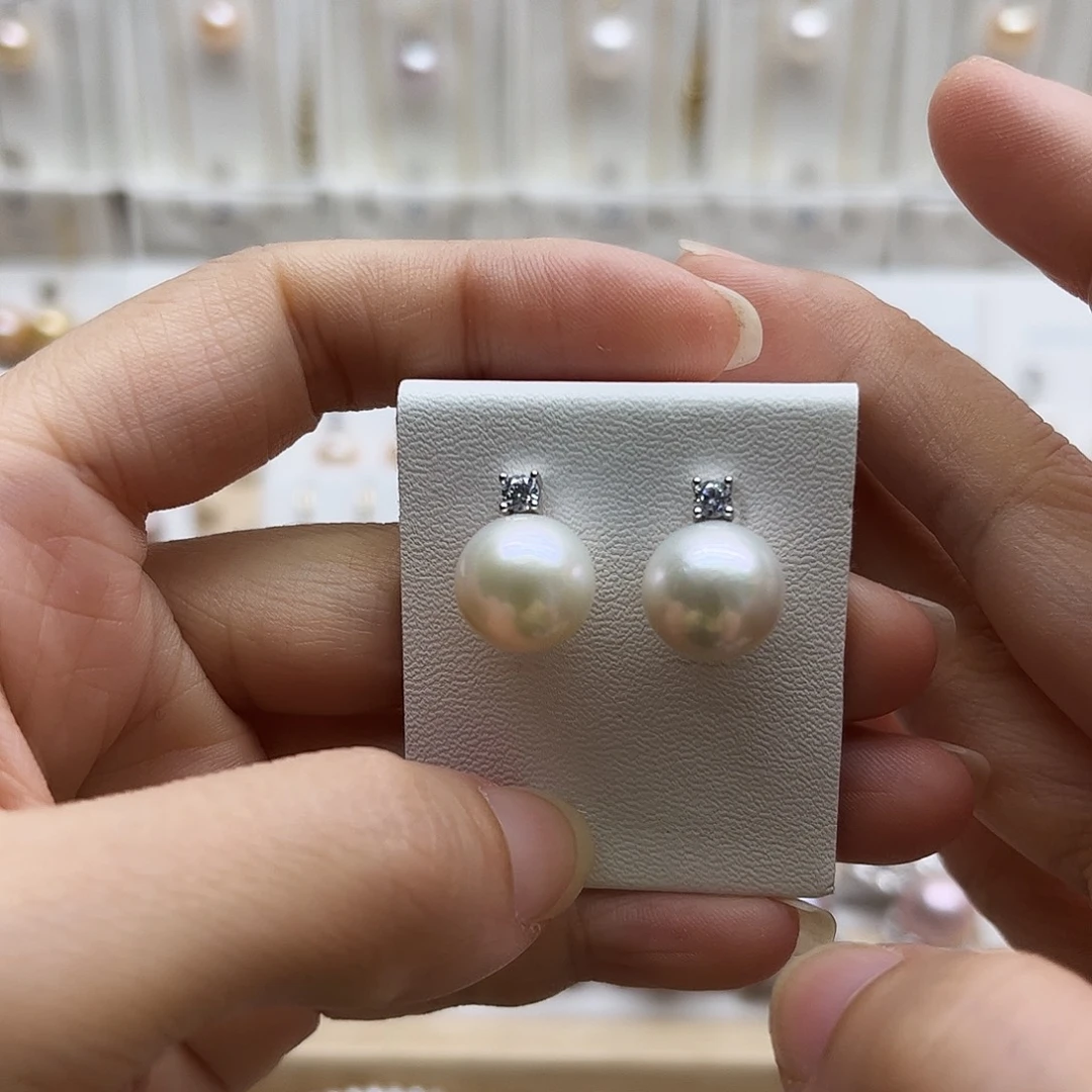 淡水珍珠耳饰银S925镶嵌11.2