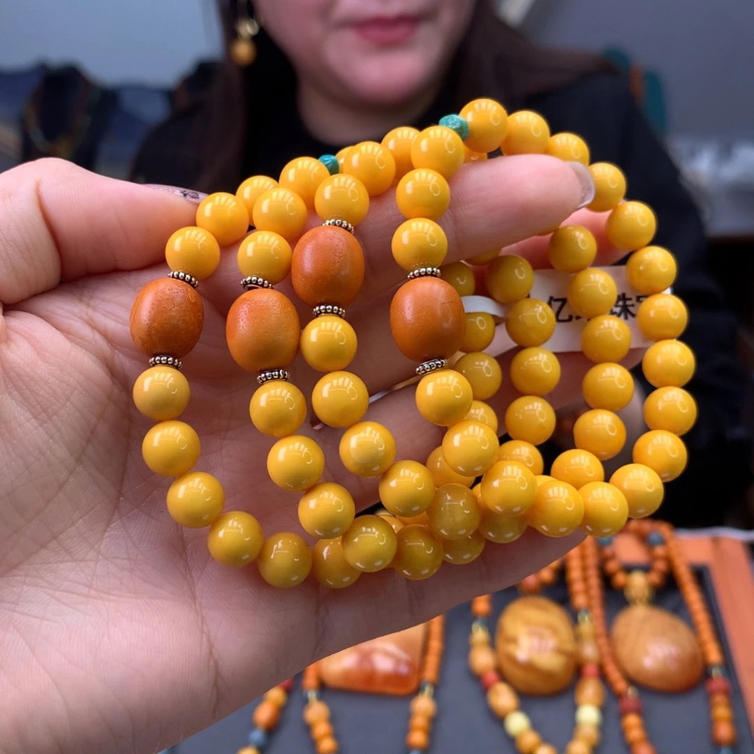 蜜蜡手串未镶嵌多样性发一