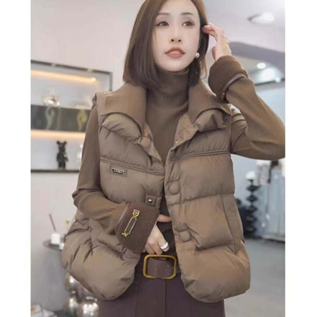 《欧洲站》·精致翻领·春冬季马甲女秋冬保暖坎肩开衫马夹