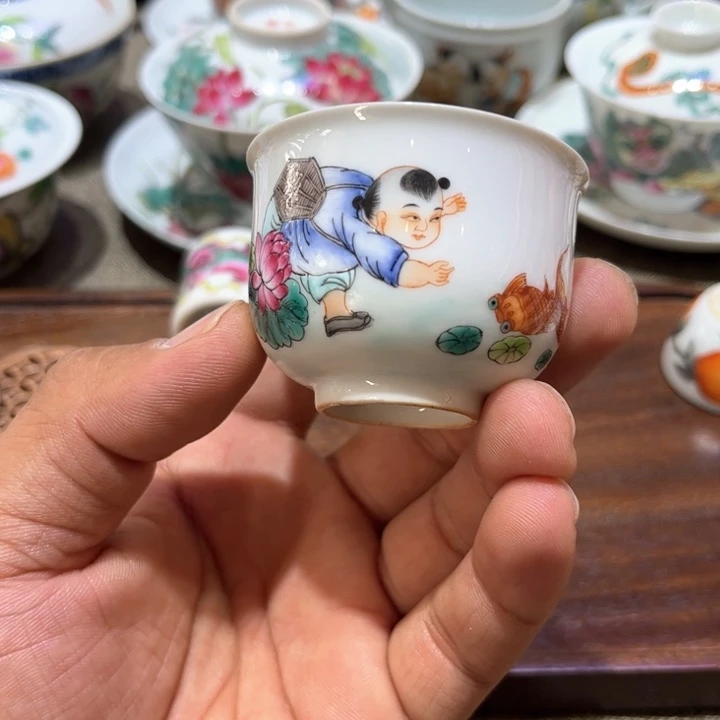 纯手绘精品盖碗杯