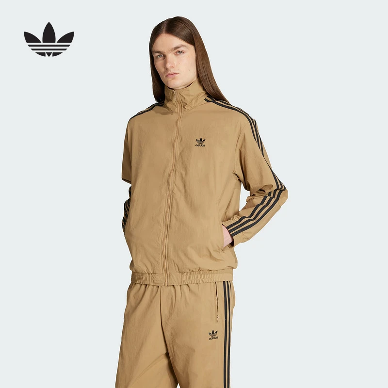阿迪达斯Originals男子复古梭织立领运动夹克外套JY1333