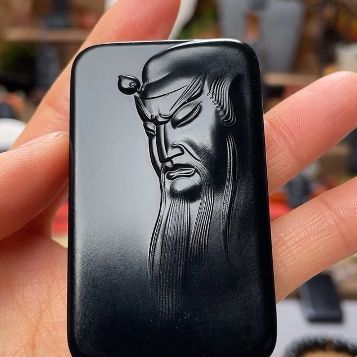 和田玉（墨玉）未镶嵌吊坠(不含链)色标料62.1克