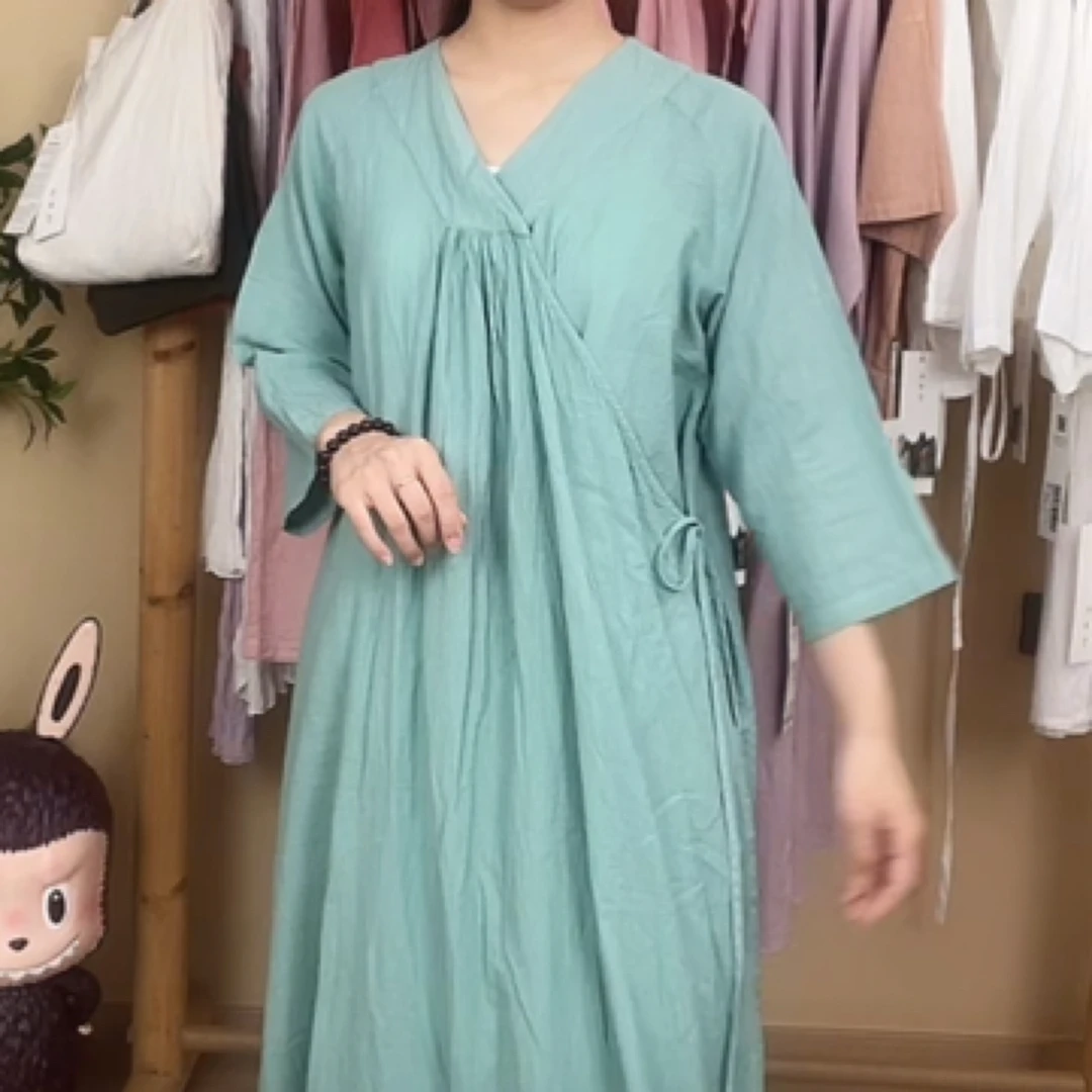 照本堂春系带袍子连衣裙W32054