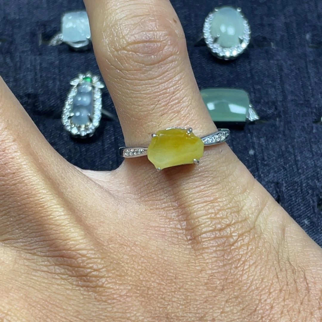 翡翠银S925镶嵌戒指