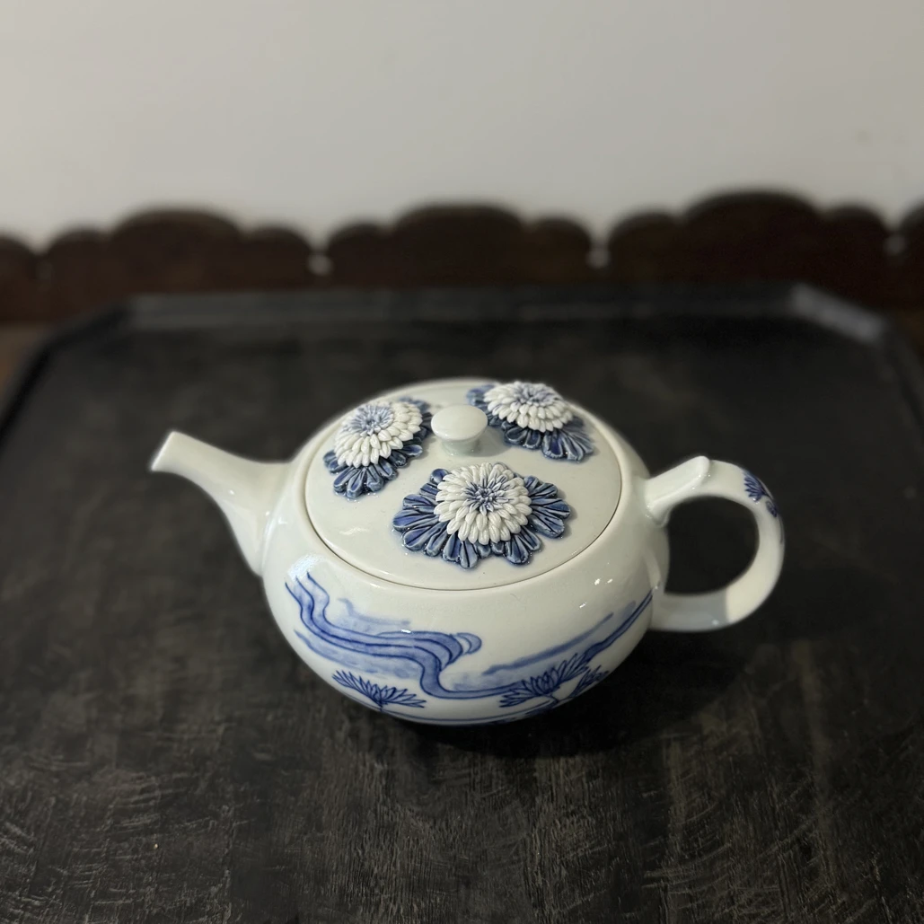 日本当代青花纯手工艺壶7758容量280L