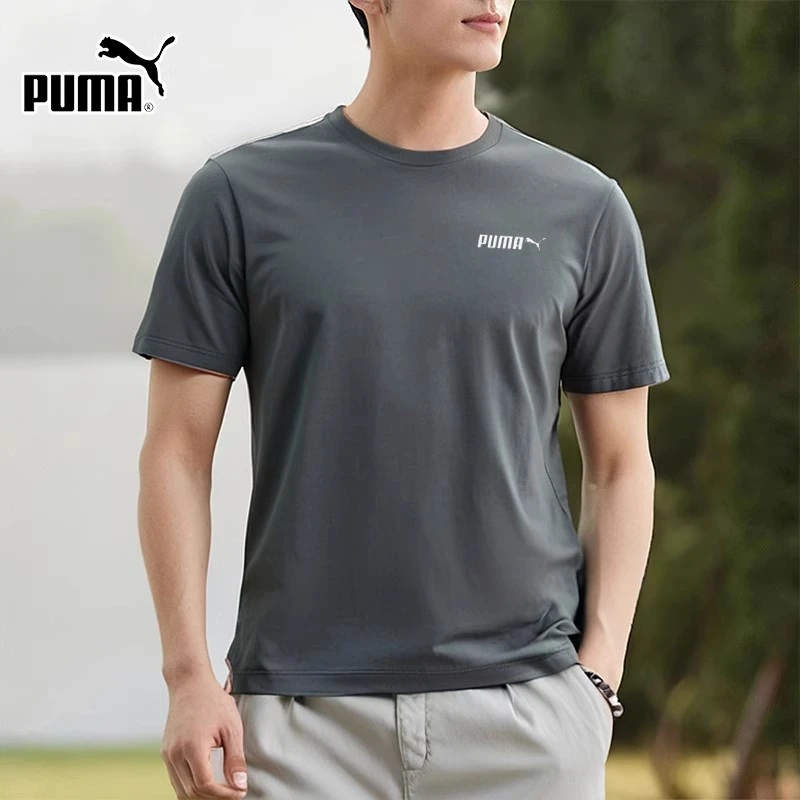 【纯棉】Puma彪马官方T恤男深灰色2025流光风运动圆领短袖 691340