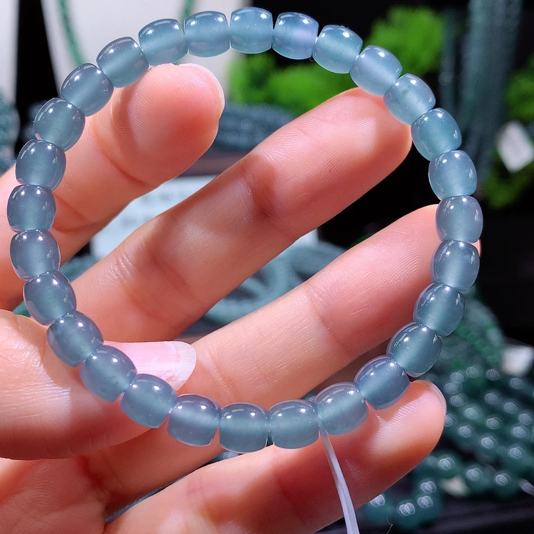 翡翠未镶嵌手链天然a货翡翠手串6.8mm