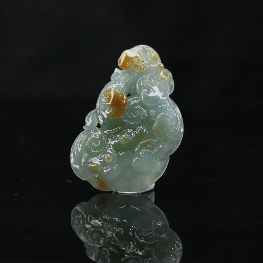8天然缅甸翡翠A货如意/600227/北京中保拍卖