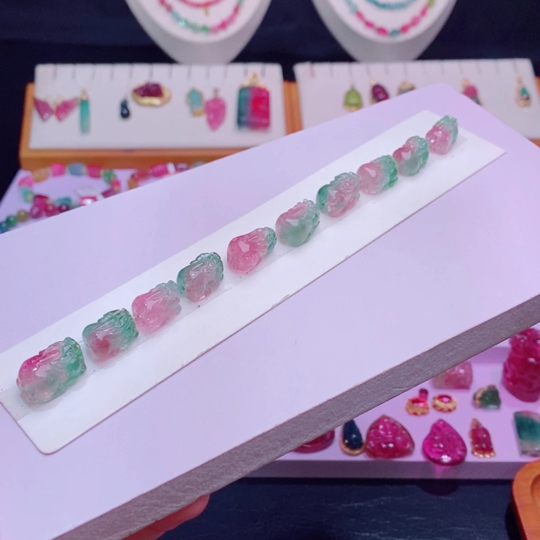 未镶嵌半成品单圈手链m碧玺西瓜貔貅