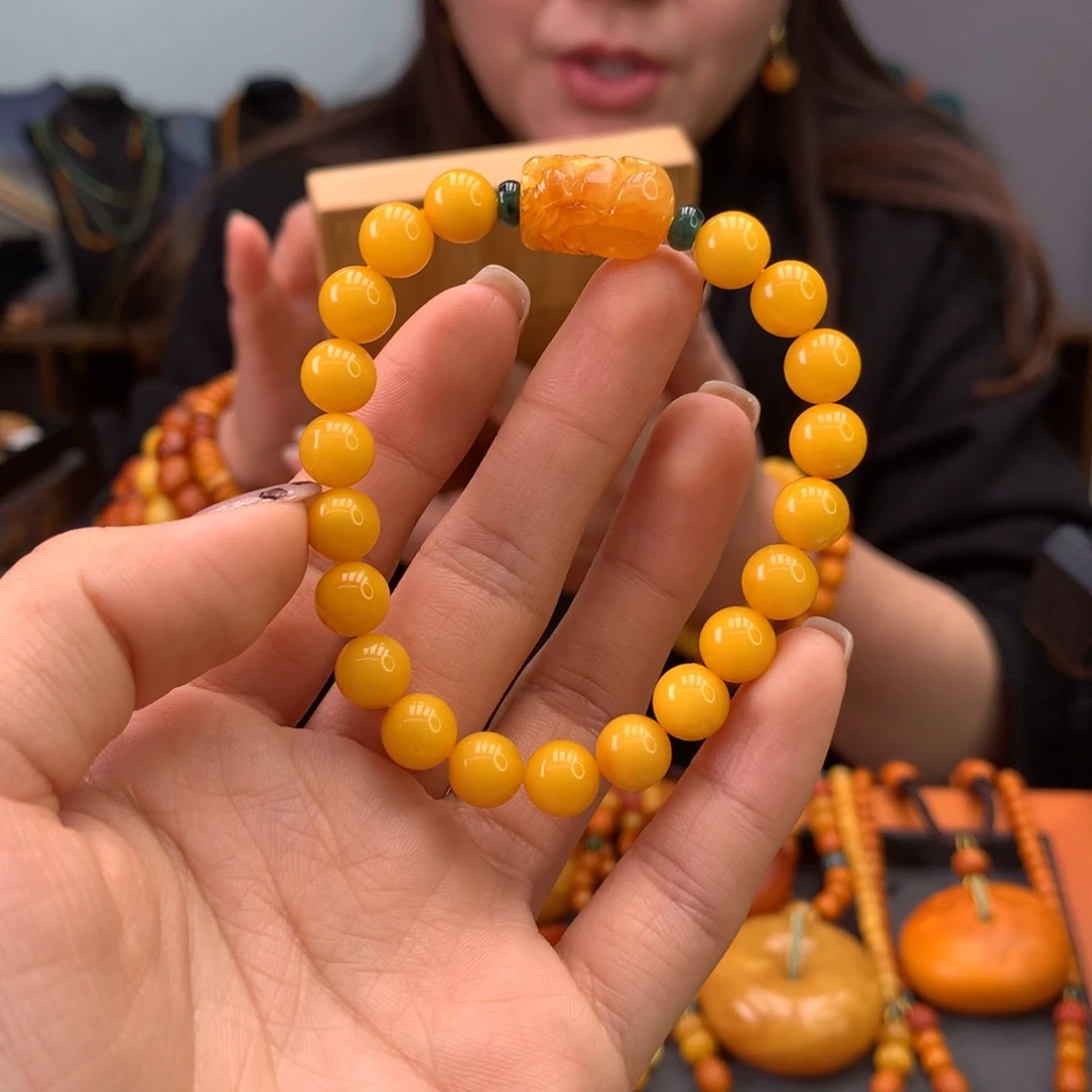 蜜蜡手串未镶嵌天然