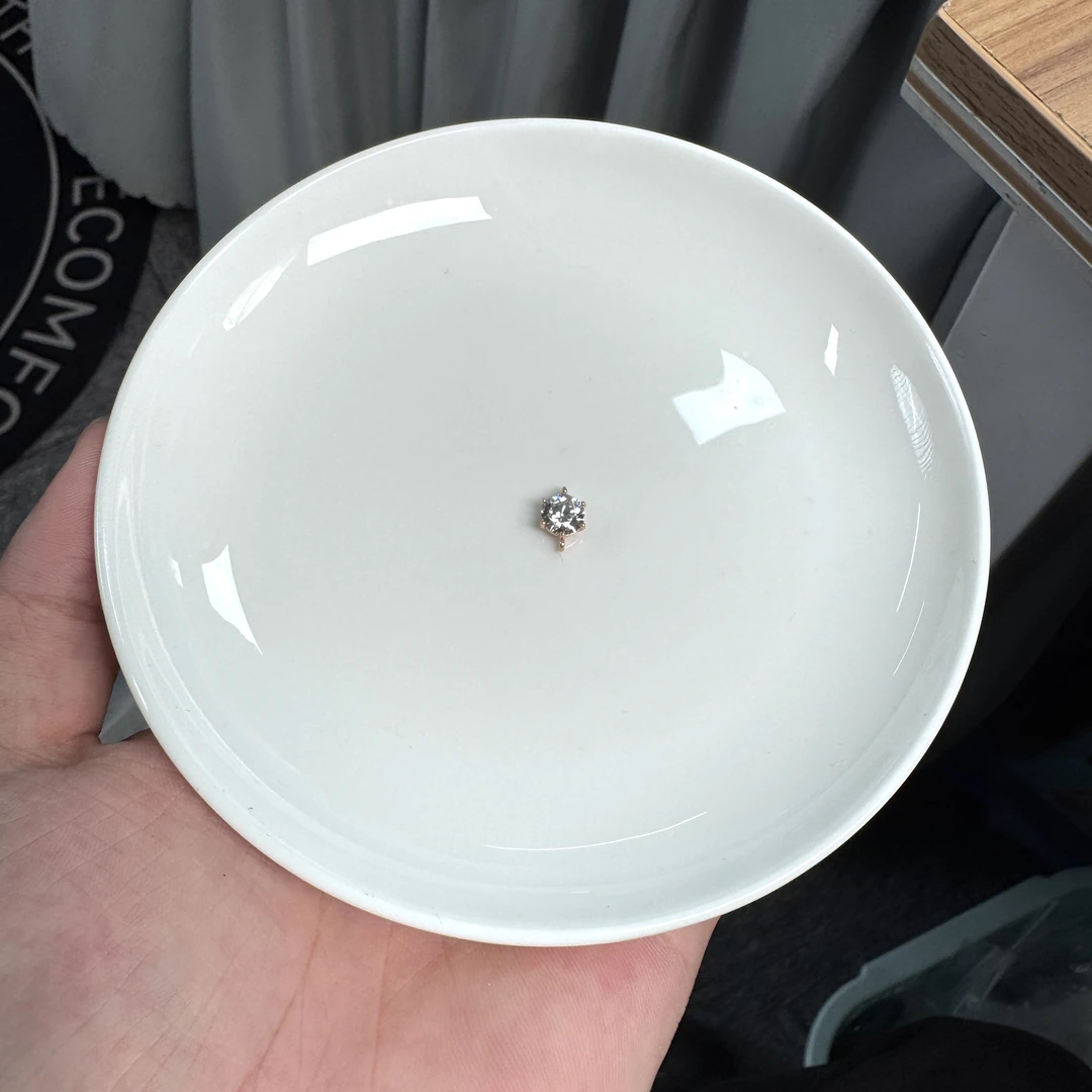 吊坠925银锆石 【珠宝厂长】约6.5mm S925银双环六爪锆石吊坠