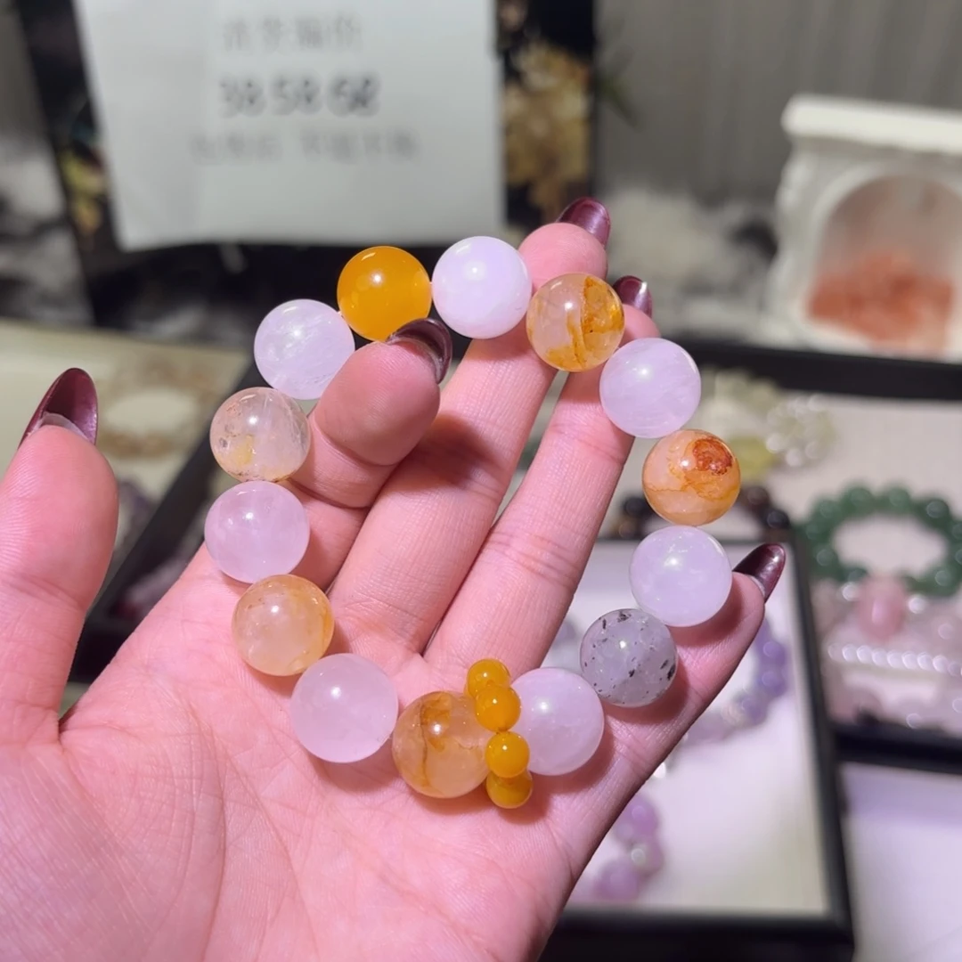 银S925镶嵌手链烟晶