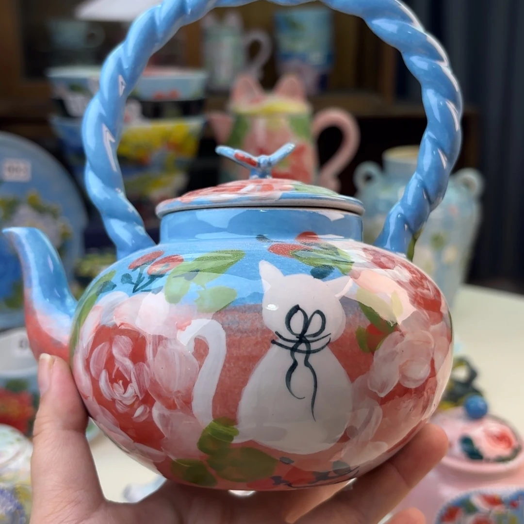景德镇手绘高温釉下彩陶瓷茶具