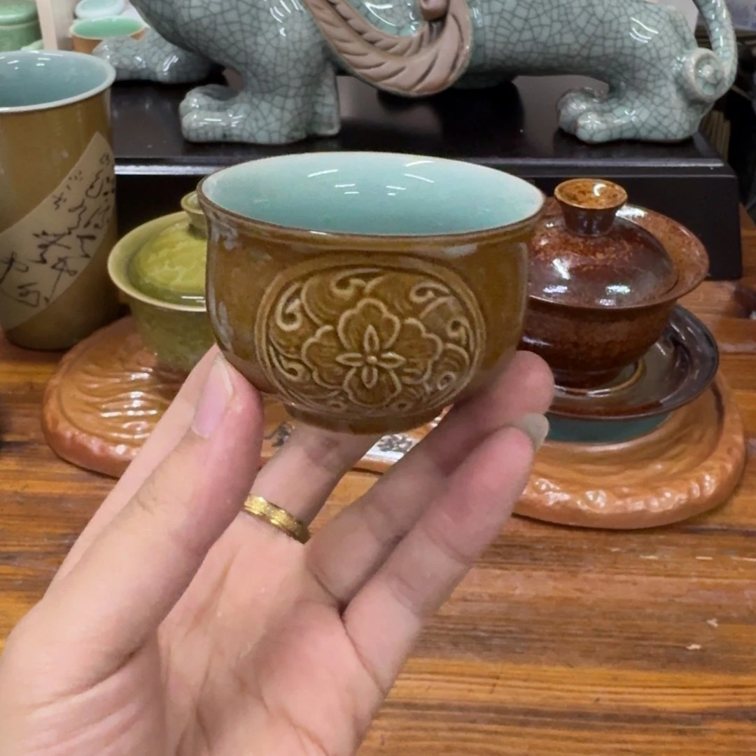 龙泉青瓷茶具微瑕8172