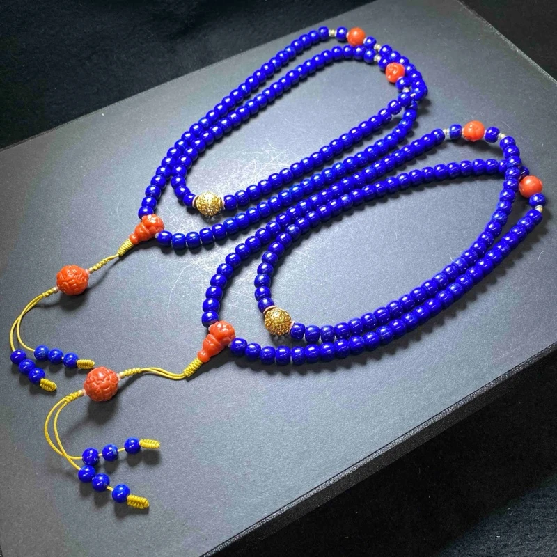 【小魏总返场福利】18K南红青金石项链（7mm+）【多样性发一】