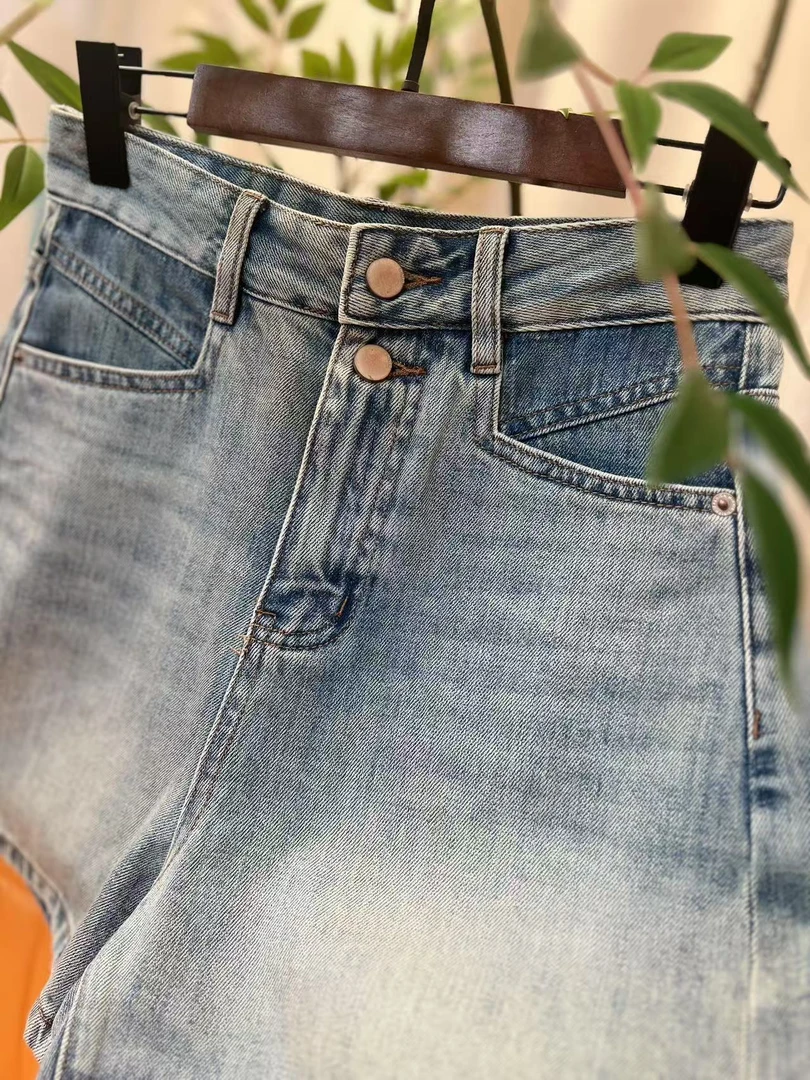 晴曦原创夏季新款全棉舒适牛仔裤