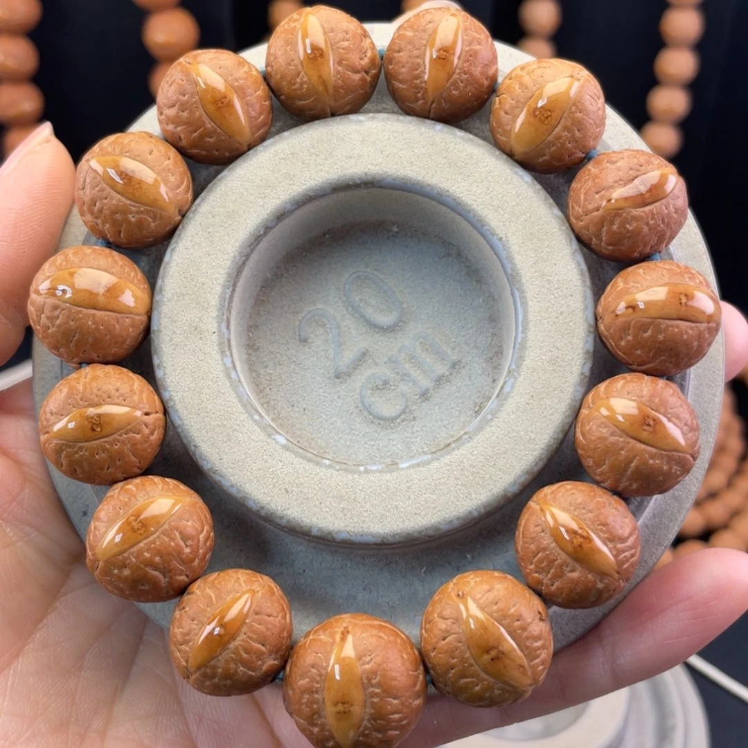 凤眼菩提手串W17-k10凤眼菩提红皮铁籽同树籽封眼款17+